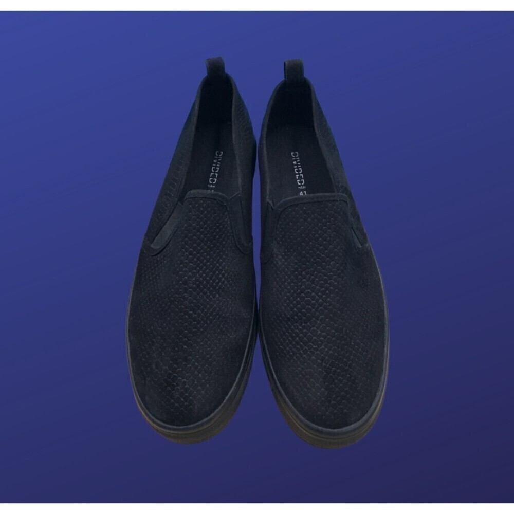 Divided by H & M Slip-on Textured Platform Sneaker, BLACK, Size 9.5, NWOB
